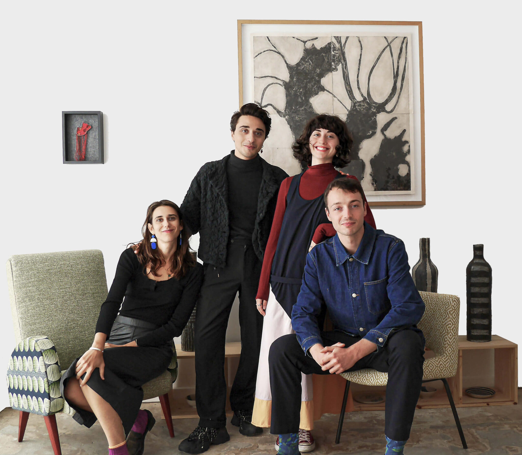 Les membres de l'atelier entourage, alice sarrauste, arsène Frère iris frère et roman perraudin